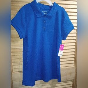 George girls school uniform blue polo shirt size L 10-12